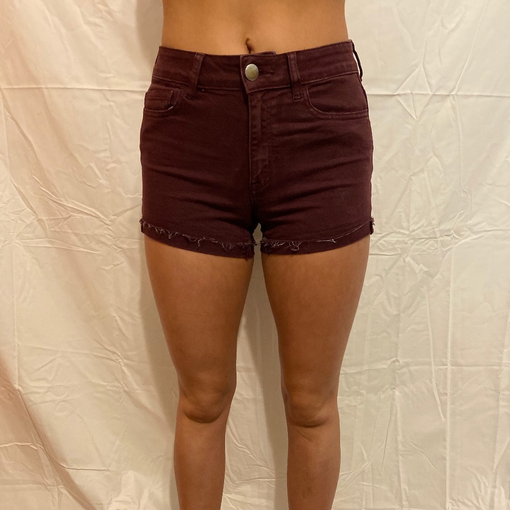 American Eagle Burgundy Jean Shorts